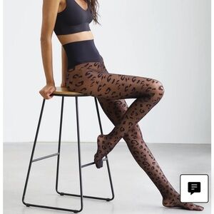 Commando black the leopard sheer tights